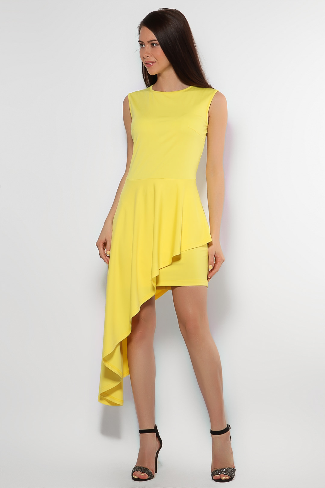 Фото товара 8533, желтое коктейльное платье