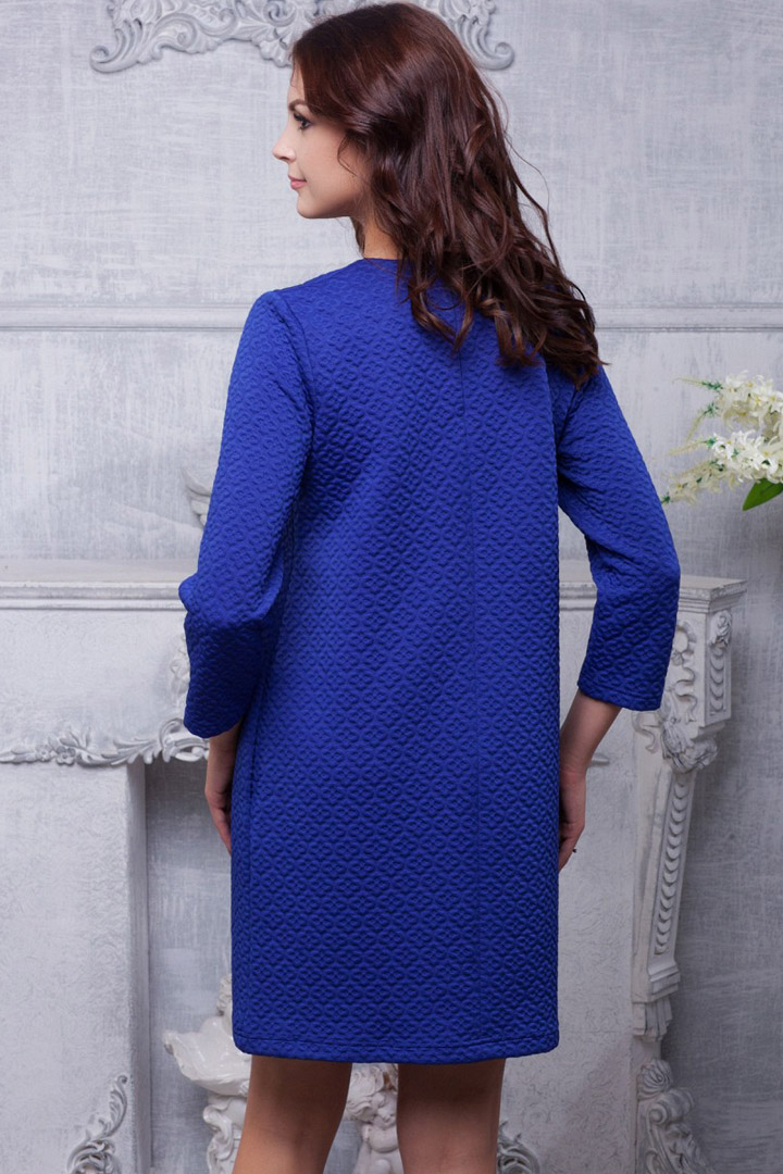 Фото товара 16557, синее платье с карманами